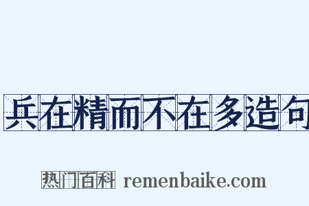 兵在精而不在多造句是什么意思的图片